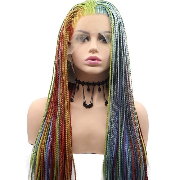 ✨24” RAINBOW🌈BOX BRAIDED - BRAIDED LACE FRONT WIG